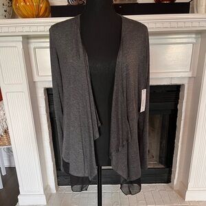 Women’s dress cardigan, lightweight, Heather Gray.